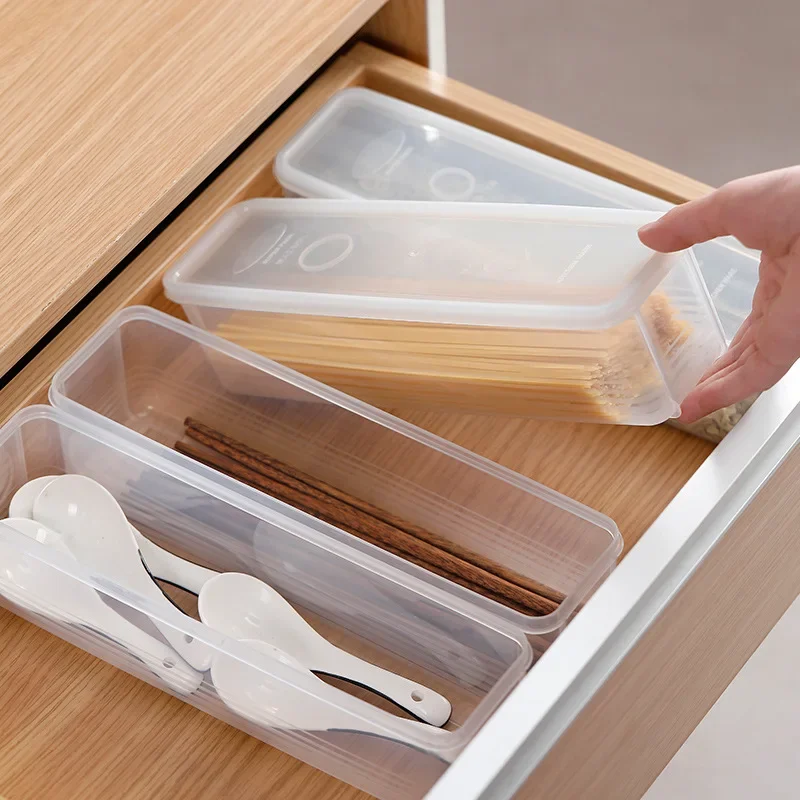 Sealed Dry Box Pasta Spaghetti Box Hermetic Jar Fruit Plastic Kitchen Fridge Household Organization Storage Containers Box