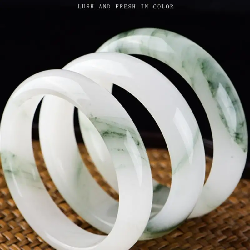 

Tianshan green , ice-type golden silk , authentic Xinjiang Ping'an bracelet, natural round beauty jade