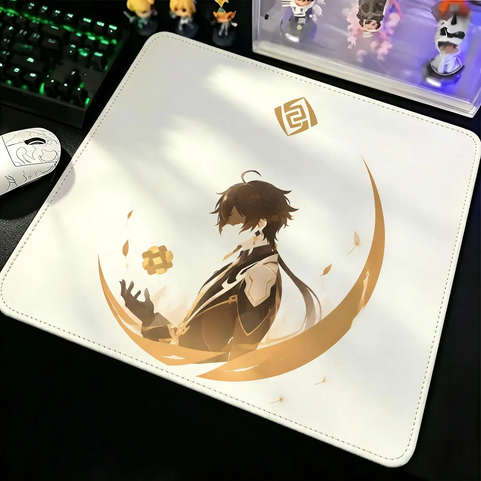 Compact Gaming Mat Reinforced Stitched Border, S/M/L Sizes Portable Laptop Desk Pad for Office & E-sports Genshin Impact ZhongLi