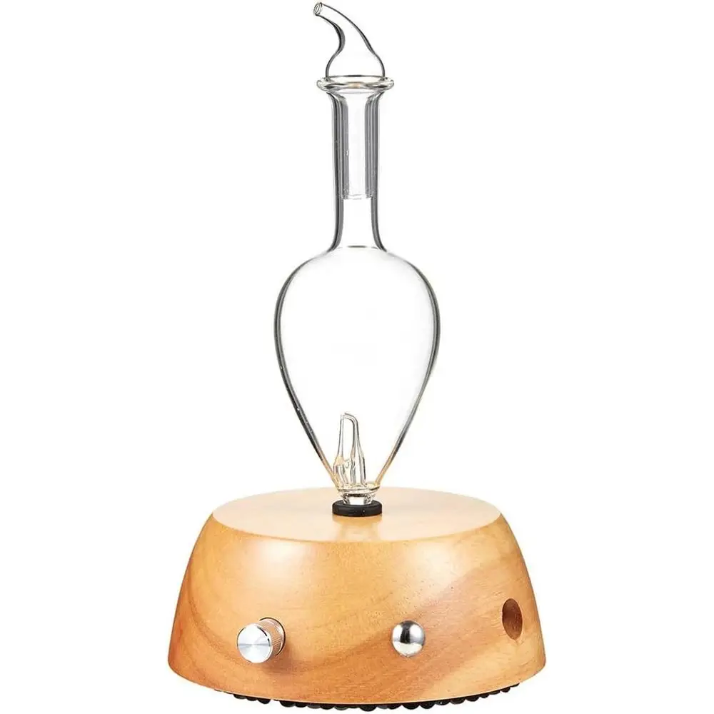 

Elegance Aromatherapy Diuser or ential Oil, WaterlGlass Nebulizer w/Auto-O Switch, BPA ree - Lightwood