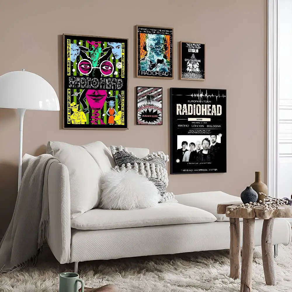 Rock Band Radiohead Music Self-adhesive Art Poster Whitepaper Sticker DIY Room Bar Cafe Wall Decor