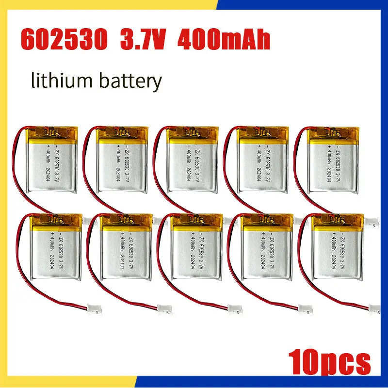 10 шт. 3.7V 400mAh LiPo перезаряжаемые аккумуляторы 602530 062530 602528 602535 702530 для POS-терминалов и ошейников для дрессировки собак