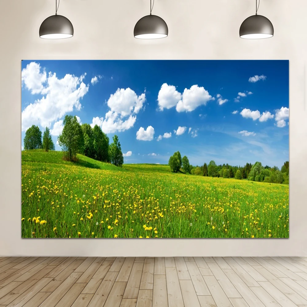 Laeacco Spring Scenery Background for Photography Natural Forest Flowers Landscape Photo Portrait Photographic Backdrop Decor