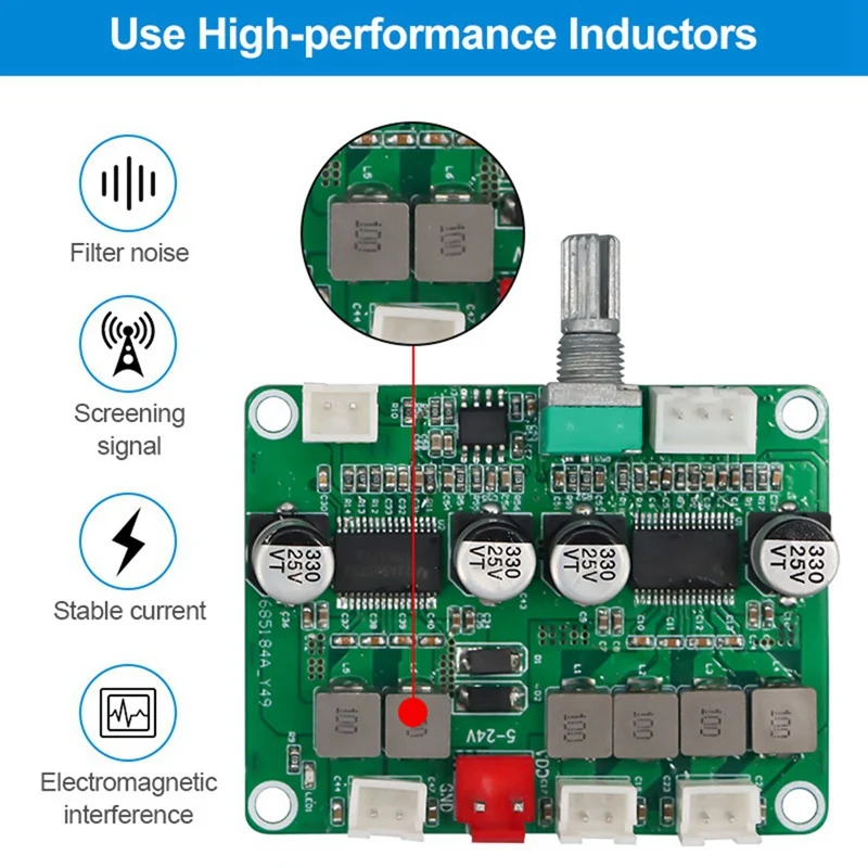 TPA3118 Digital Audio Amplifier Board 2.1 Channel Amplifier Module 2X30W&60W Audio Power Amp Board 12V-24V