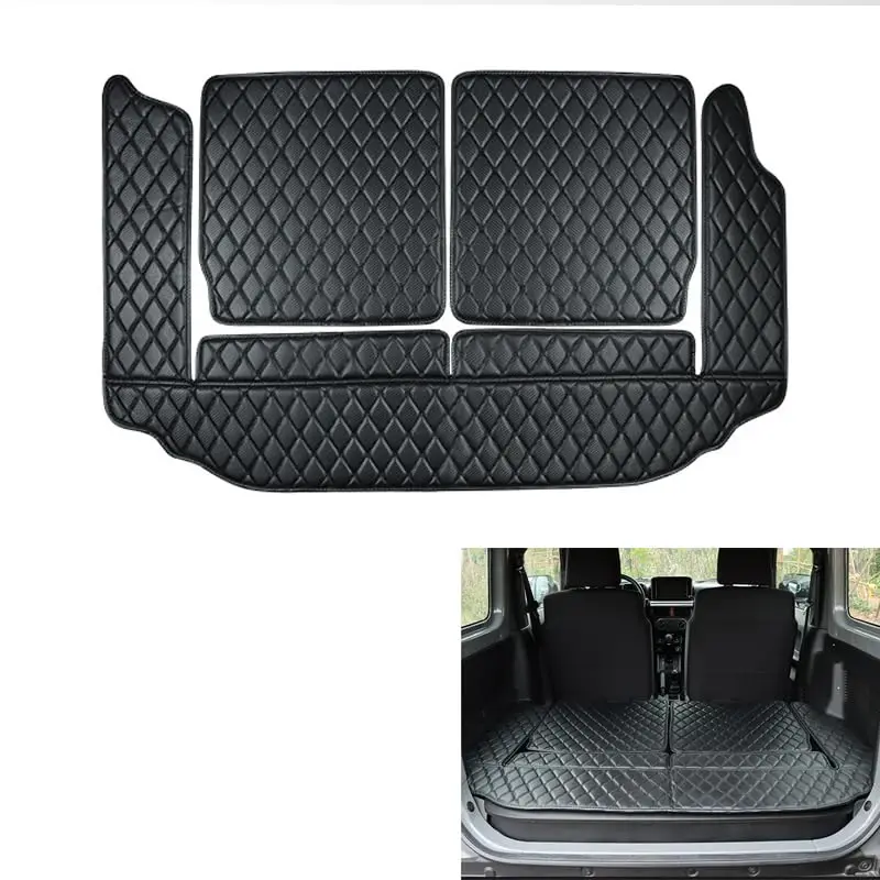 

PVC waterproof anti slip trunk protector compatible with Suzuki Jimny 2019-2024, black, 3 car trunk mats