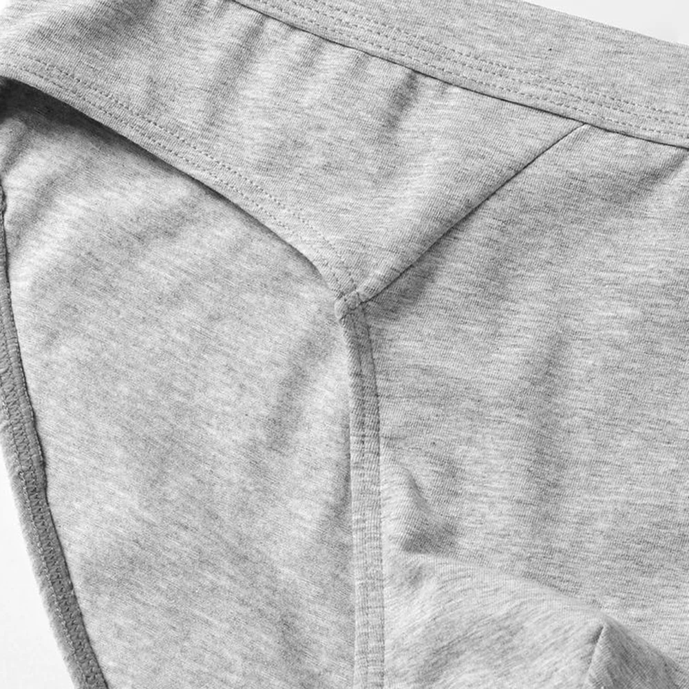 Men 90% Cotton Sweat-absorbing Panties Soft High Elastic Briefs Underwear Breathable Solid Color Underpants
