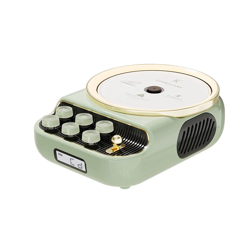KUANGXIANG Portable Retro 4-in-1 Music System CD Player with for Bluetooth Speaker FM Radio and LED Night Light