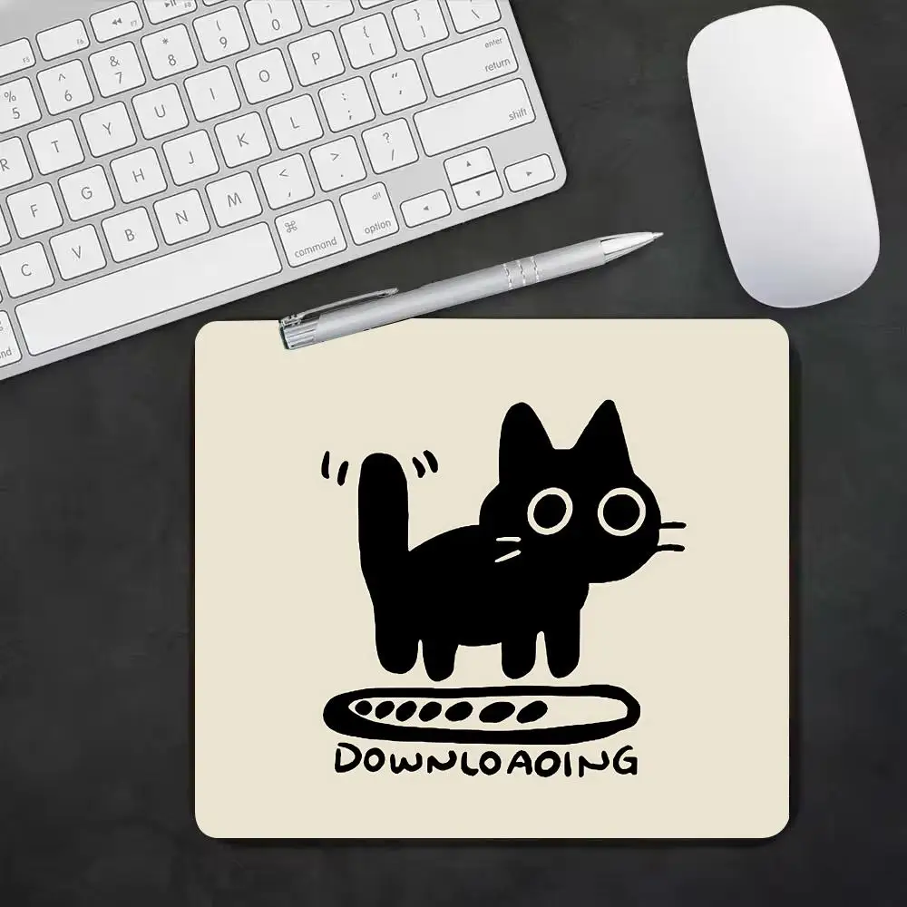 

1 шт., хит продаж, милый черный кот, коврик для мыши, аксессуары для компьютерного стола, коврик для клавиатуры, подушка для ноутбука, нескользящий коврик Kawaii Deskpad