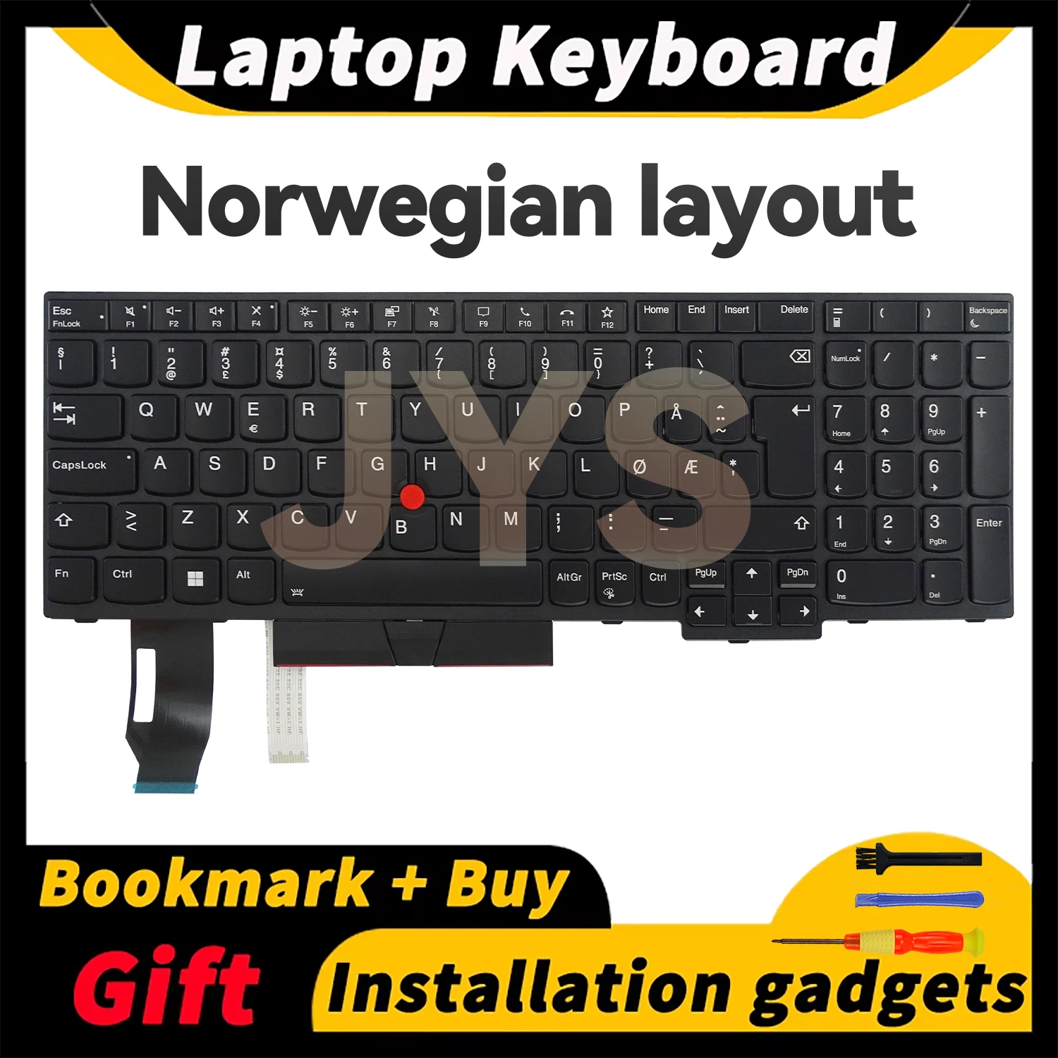 

Keyboards internal Black Norwegian layout For Lenovo ThinkPad T15 Gen1 Gen2/P15S Gen1 Gen2 laptop keyboard with backlit