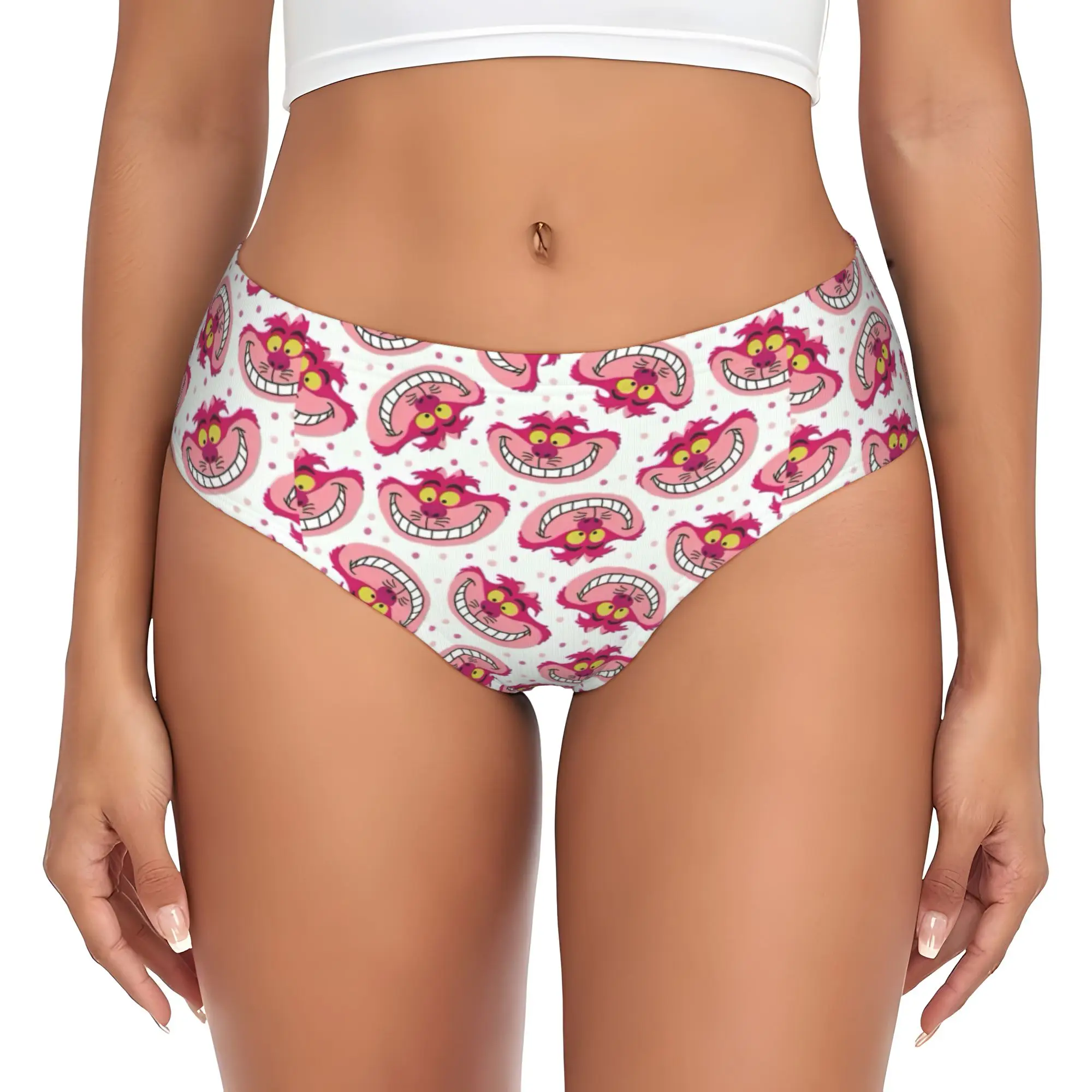 Sous-vêtements personnalisés C-Cheshire Anime Cat Briefs pour femmes, culottes respirantes et extensibles