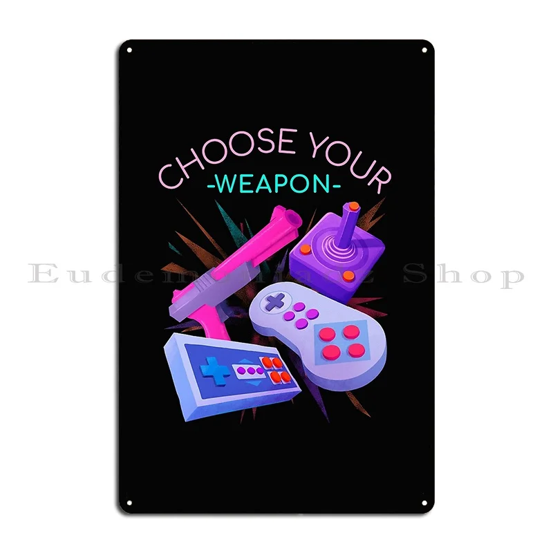 Classic Video Game Controls Metal Plaque Poster Garage Club Decoration Designing PaintingTin Sign Poster