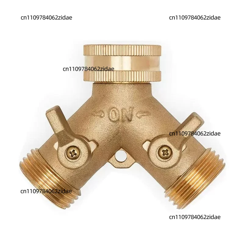 For All Copper Y Type Water Splitter 3/4 Inch Threaded Connector Garden Hose Pipe Flow Control Valve Fitting