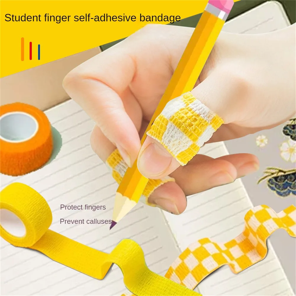 شريط مطاطي متين ذاتي اللصق ، ضمادة ملونة ، ضمادة إصبع مزخرفة ، مستلزمات الطلاب الشائعة