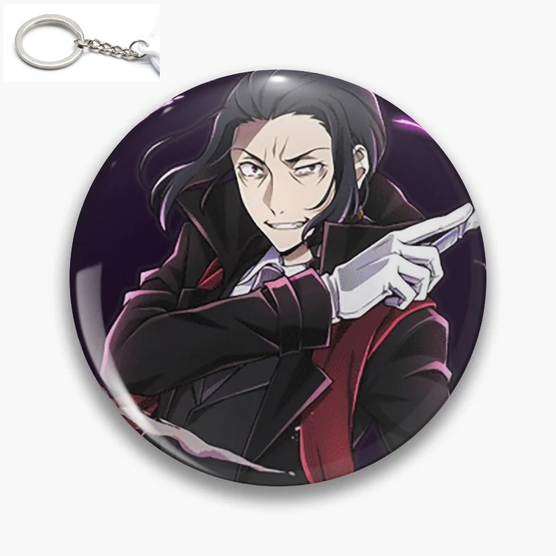 Mori Ogai BSD P Key Buckle Original Design Cartoon Pendant Gifts Keychains Key rings