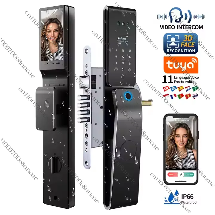 

Israel lock Tuya wireless waterproof smart appearance facial recognition digital lock 6085 wooden door biometric fingerprint