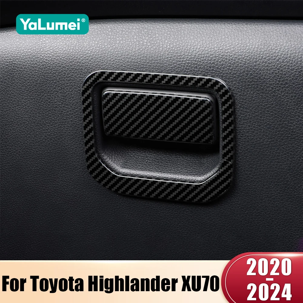 

Stainless Car Copilot Storage Glove Box Handle Cover Trim Sticker For Toyota Highlander XU70 2020 2021 2022 2023 2024 Hybrid
