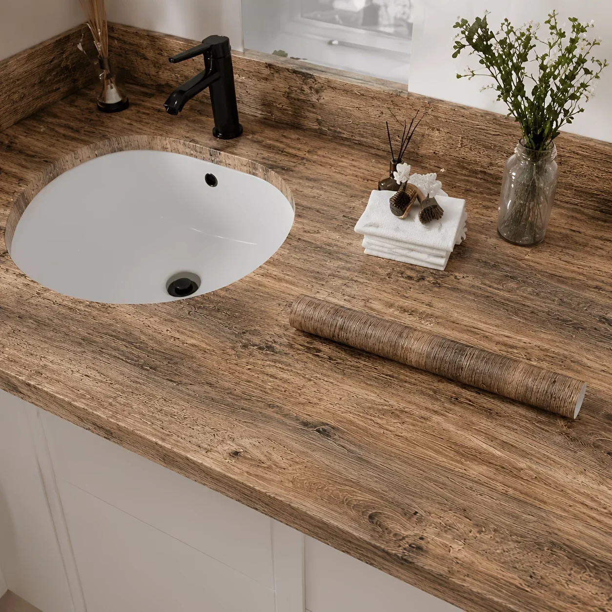 Waterproof And Moisture-Resistant Vintage Wood-Grain Sticker Suitable For Wall Windowsill Door Frame Furniture Refurbishment.
