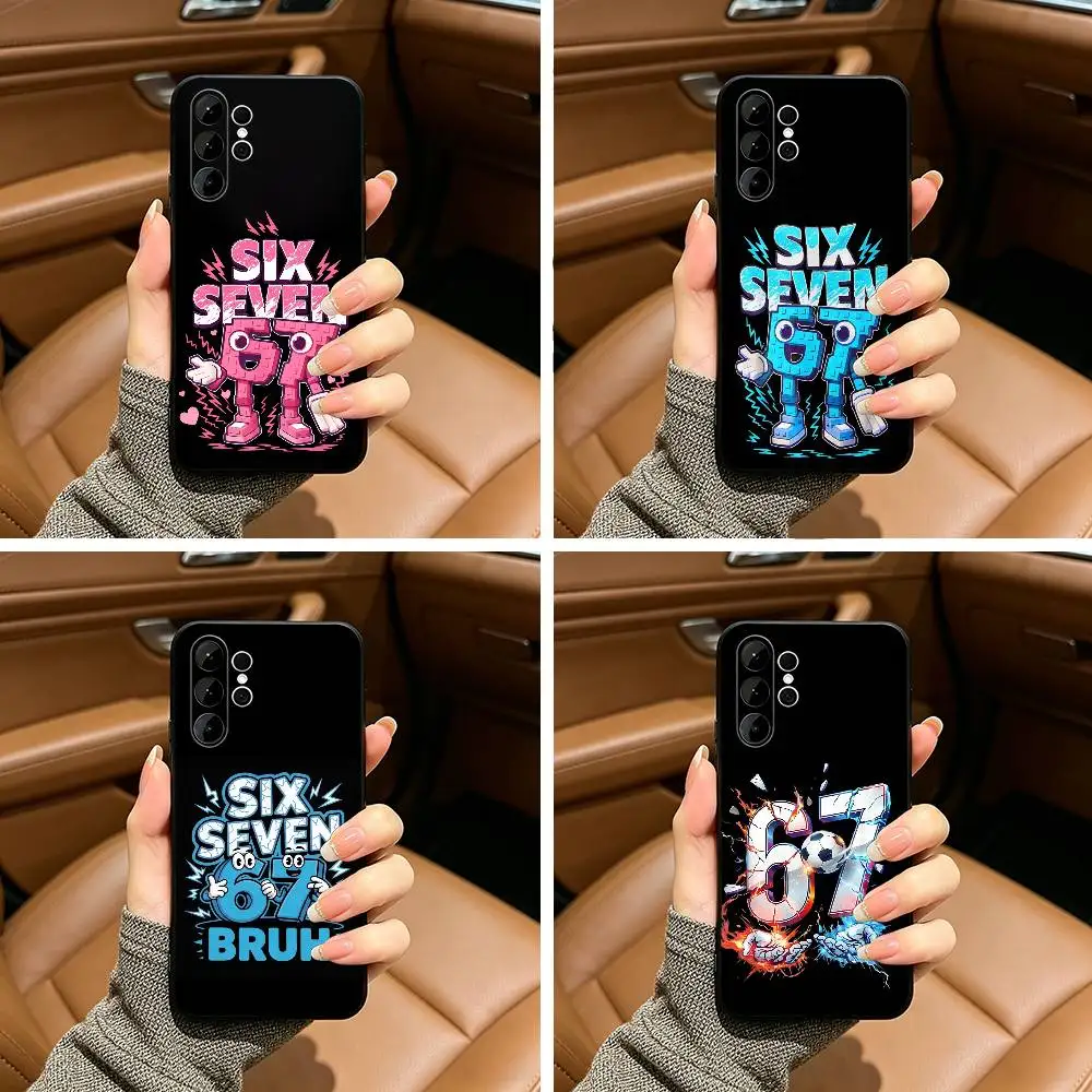Steal A Brainrot Six Seven Soft Silicone Case for Samsung S25, S24, S21, S22, S23, S30, Ultra, S20, Plus, FE, Lite-Black