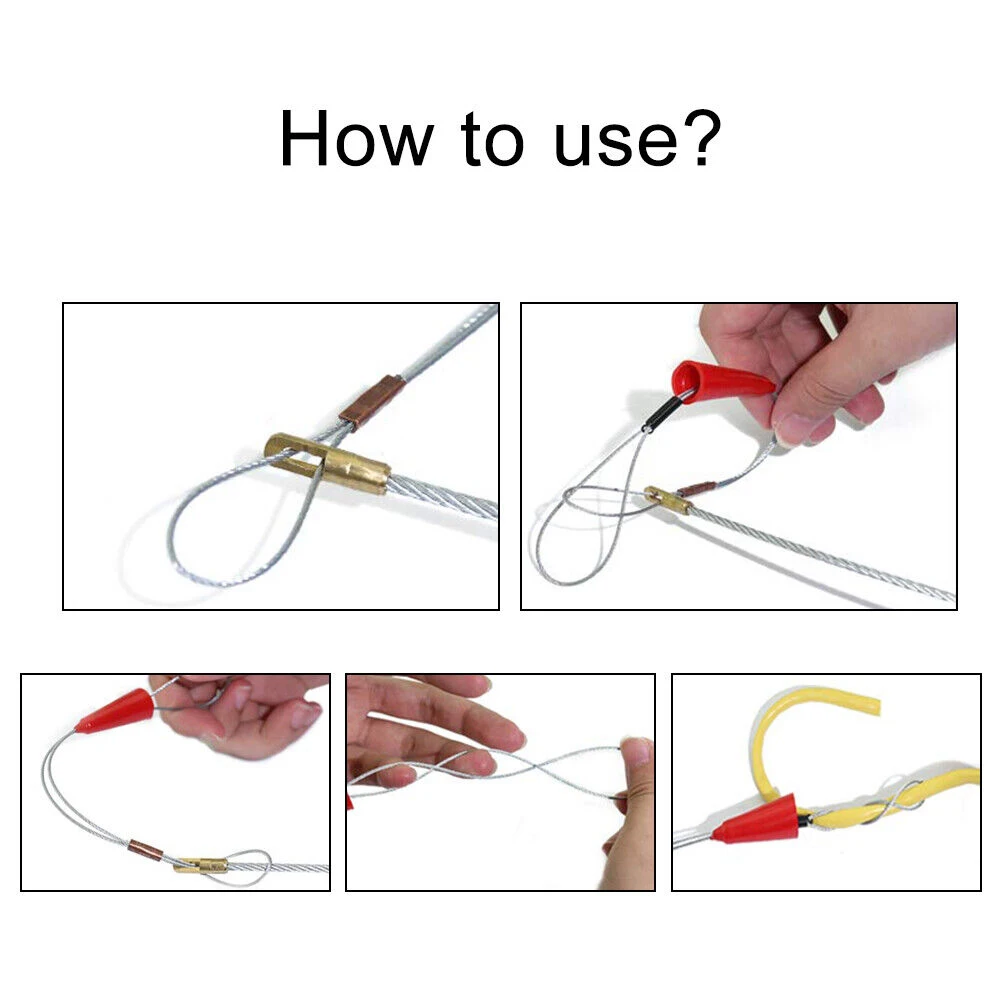 Fish Tape Puller Cable Puller Adjustable Electrical Accessories Fastening Tool Silver Steel Wiring Accessories