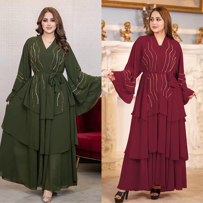 Eid musulmano Abaya caftano Islam donne Vestidos foulard arabo abito lungo Ramadan modesto marocco Dubai Abaya abiti stringati