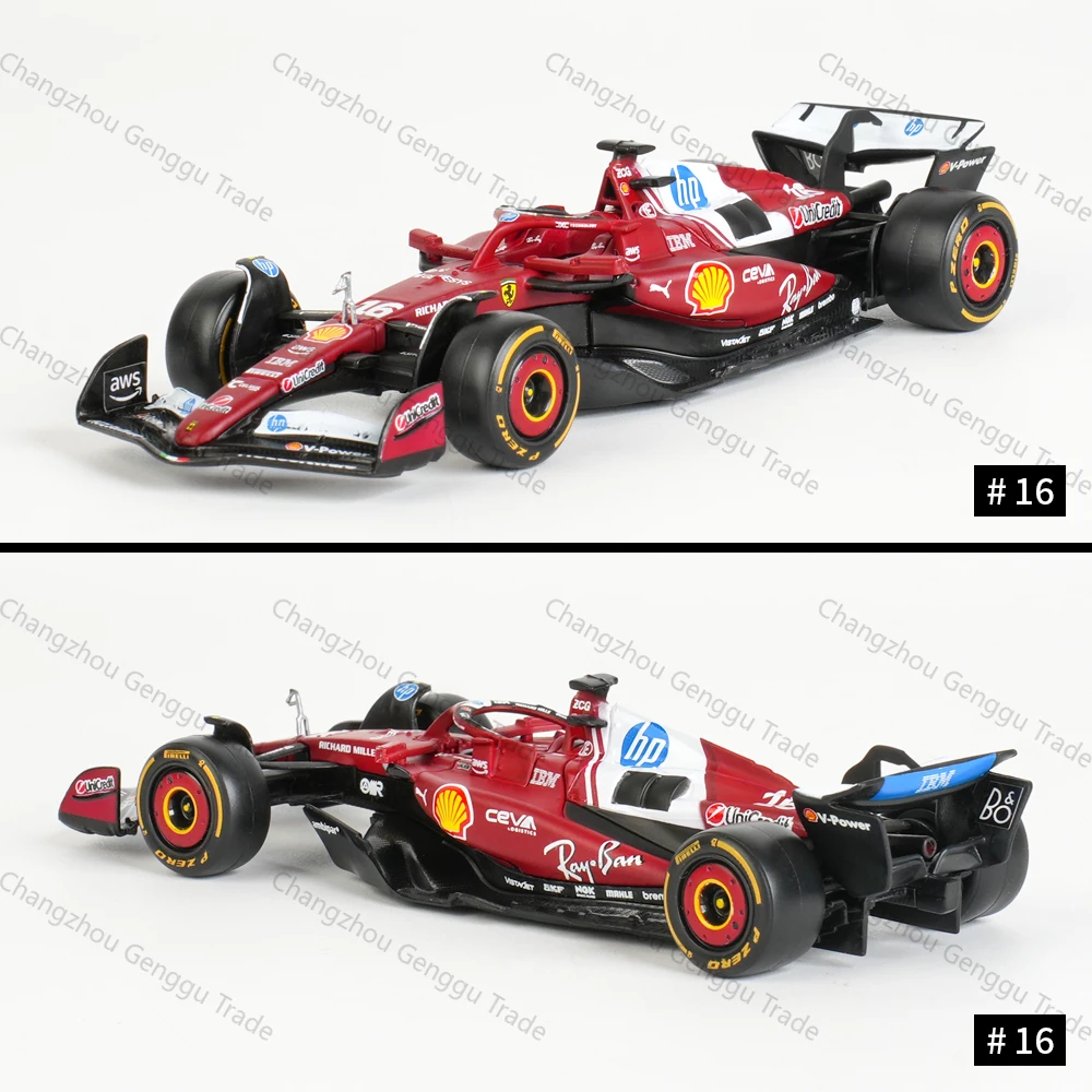 บูราโก 1:43 2025 เอสเอฟ25 # 16 # รถโมเดลจำลองรถแข่งฟอร์มูล่า 1 รุ่น 55 ทำจากโลหะผสมแบบหล่อขึ้นรูป