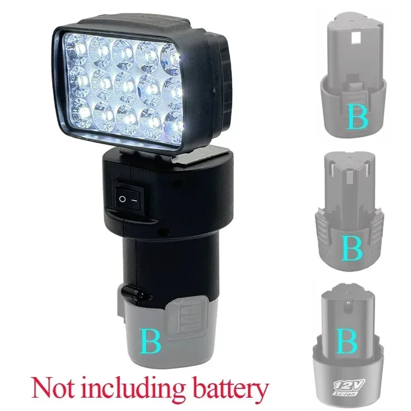 

Lithium Battery Working Lamp Spotlight Lantern Flashlight For Lomvum DeYun ZhiPu for KoMax GCRAFT 12V 10.8V Lithium Battery