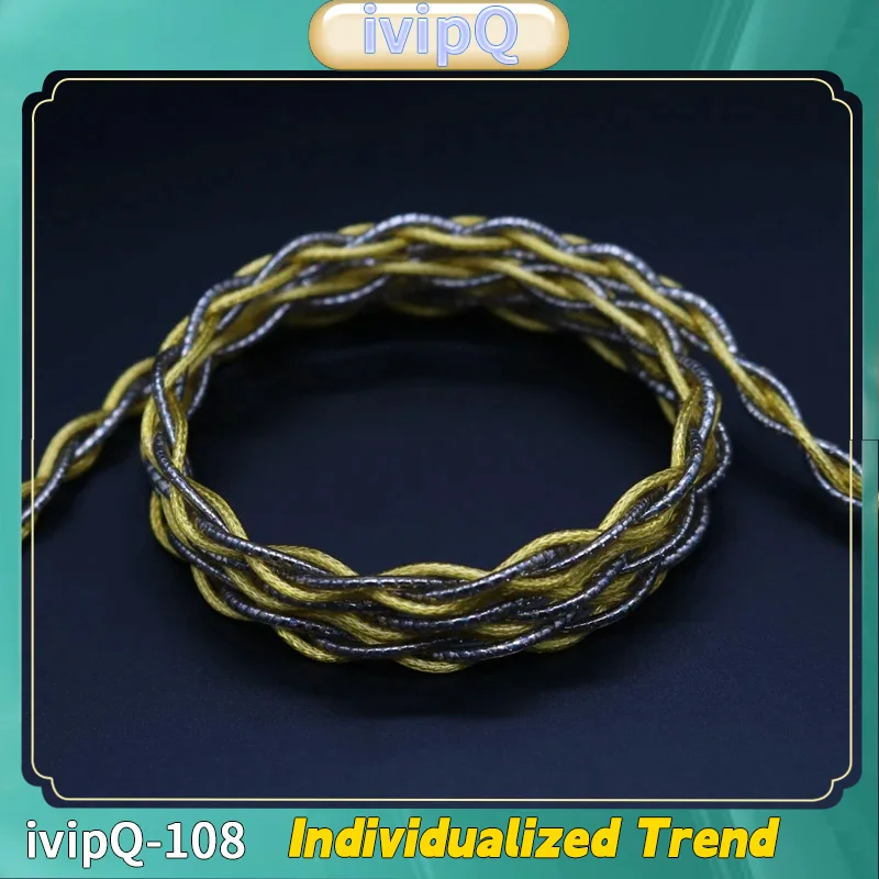 IvipQ-108 HiFi 4-Core سماعة ترقية كابل واحد كريستال الفضة + سبائك النحاس النفط غارقة مع MMCX/0.78 مللي متر/2PIN/2.5/3.5/4.4 مللي متر