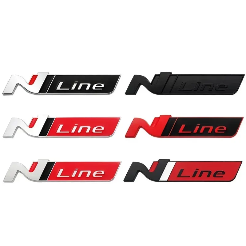 Car Sticker N Line Nline Emblem Badge Decal For Hyundai I20 I30 Kona Tucson Sonata Elantra Veloster Fender Front Grille Logo view 5