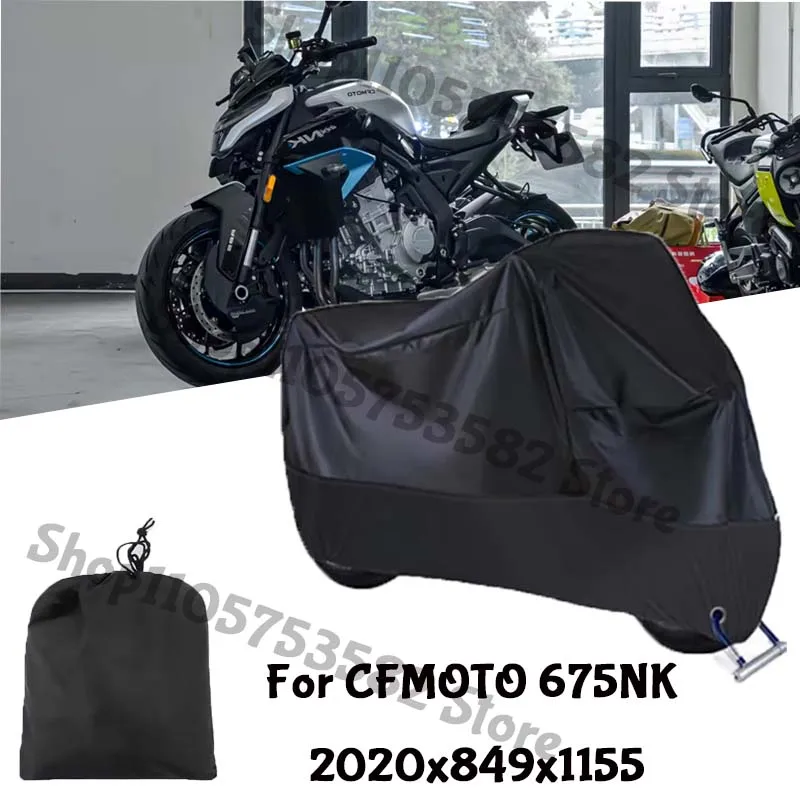 Motorcycle Full Covers For CFMOTO 675NK Car Outdoors Sun Protection Dust No Ear Thickened Oxford Clothcover Accessories