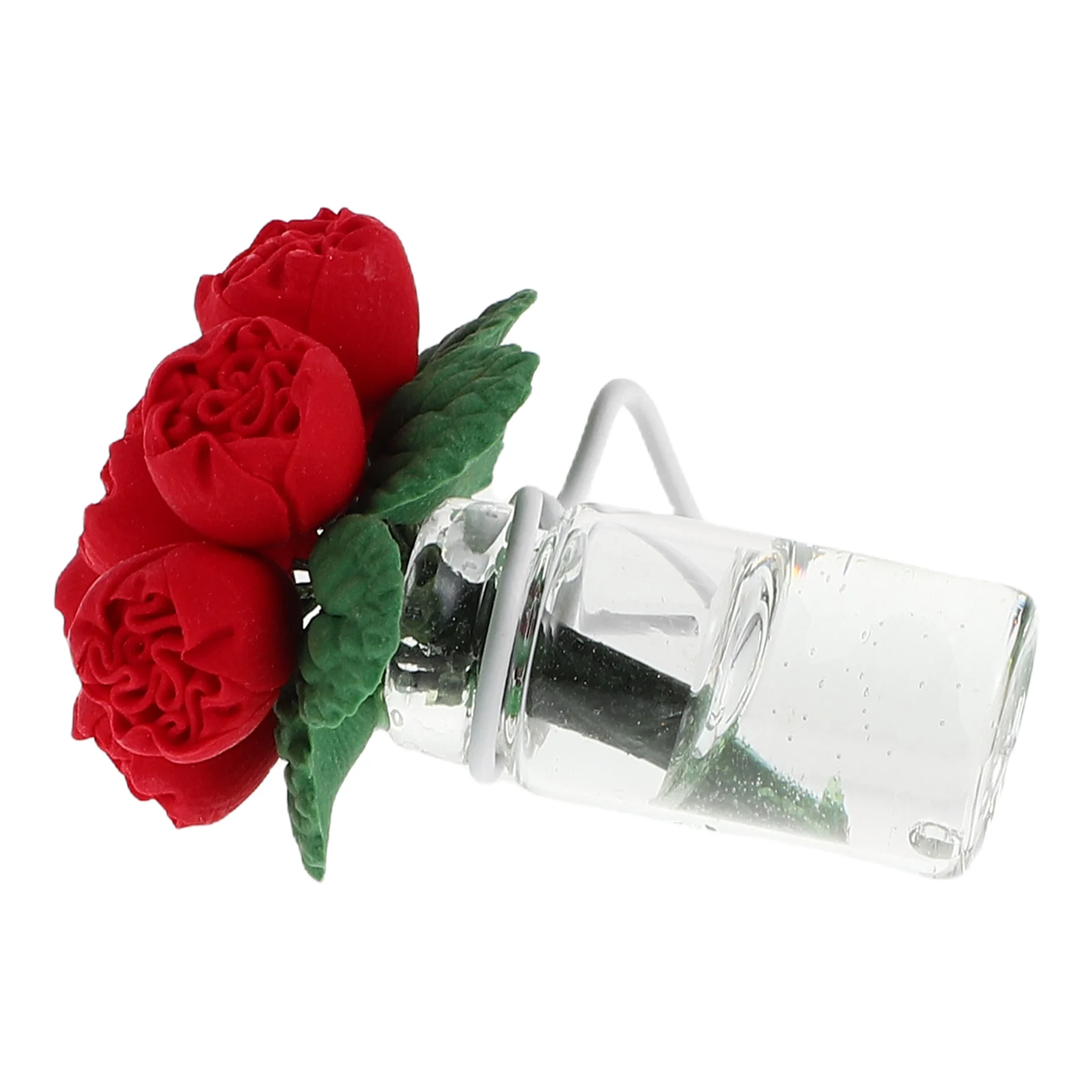 

Elegant Compact Rose Vase Model Car Dashboard Decoration Plastic Sculpture Miniature Car Gift Interior Accessories Aromatherapy