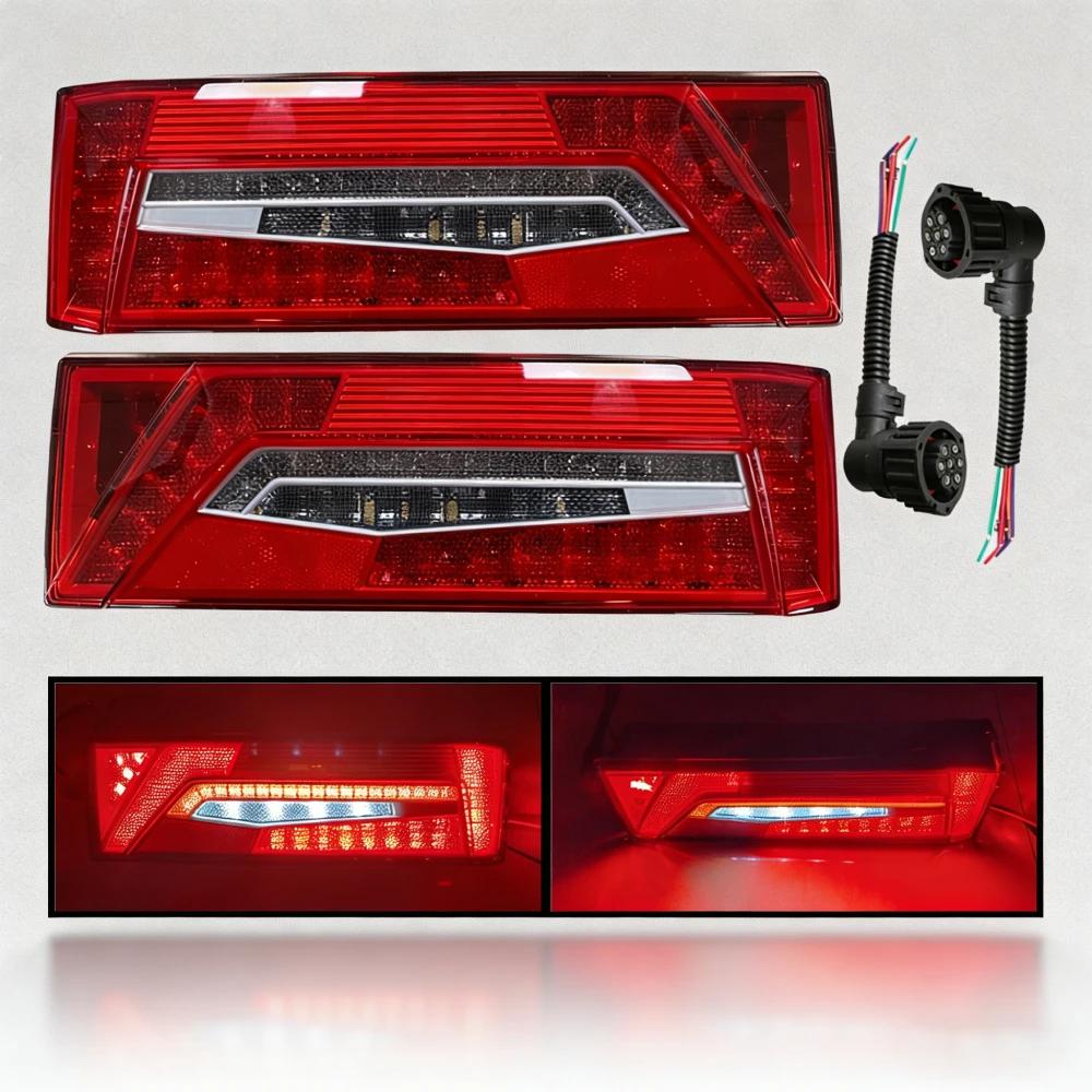 1pc 24v led luzes traseiras para scania r s l farol traseiro lâmpada traseira com conector de 7 pinos peças de reposição
