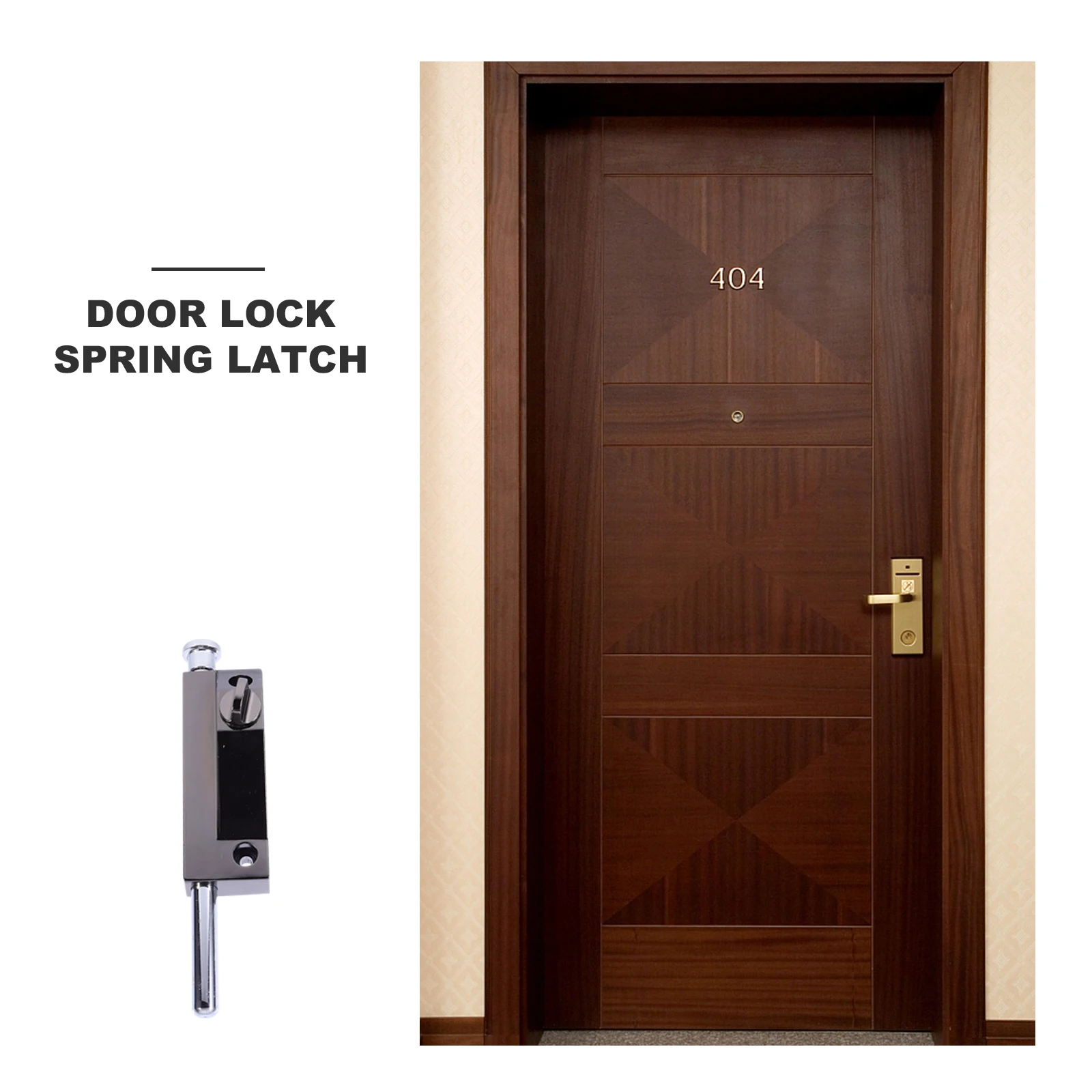 

Zinc Alloy Spring Lock for Sliding Doors Black Durable Corrosion Resistant Easy Installation Security Door Bolt Spring Latch