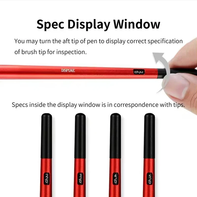 DSPIAE AT-FB Series Aluminum Alloy Modeling Brush Interchangeable Tip Face Pen Fine Pointed Brush Coloring Pen Set Craft Tools
