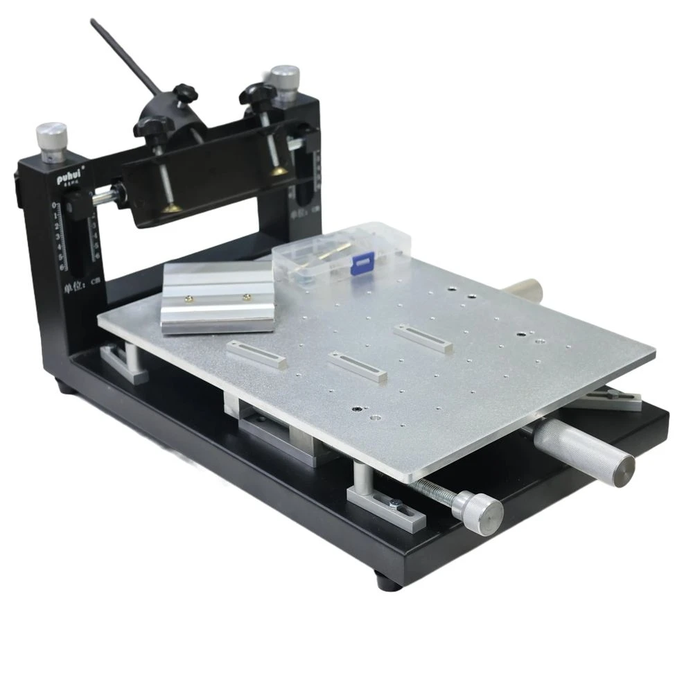 Puhui 300X400MM Tavolo da stampa in seta Macchina per schermo manuale SMT Pasta saldante Dito Pressa per inchiostro corrente