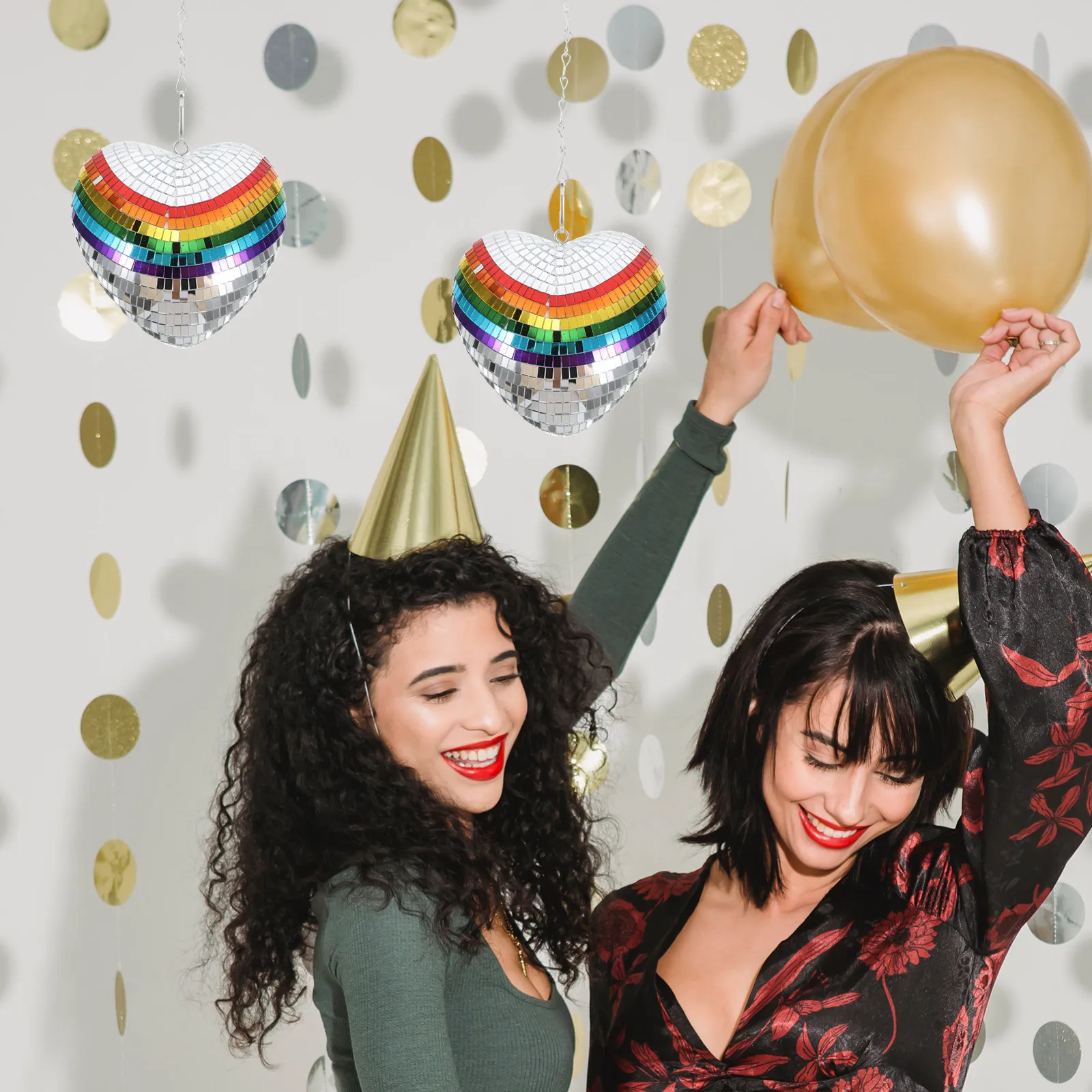 

1pcs Heart Shaped Disco Mirror Ball Wedding Party Decor Stage Home Ktv Room Hangings Ornament Birthday Event Decoration