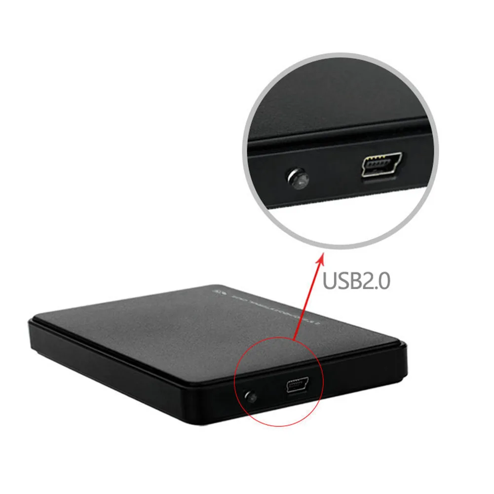 2.5 Inch Hard Drive Enclosure USB2.0 Portable Solid State Drive Box 480Mbps External Hard Disk Drive Box for Laptop Tablet