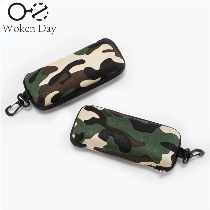 Camouflage Cloth Glasses Case Outdoor Sports Zipper Box Thickened Anti-stress Sunglasses Case Portable Glasses Storage Box