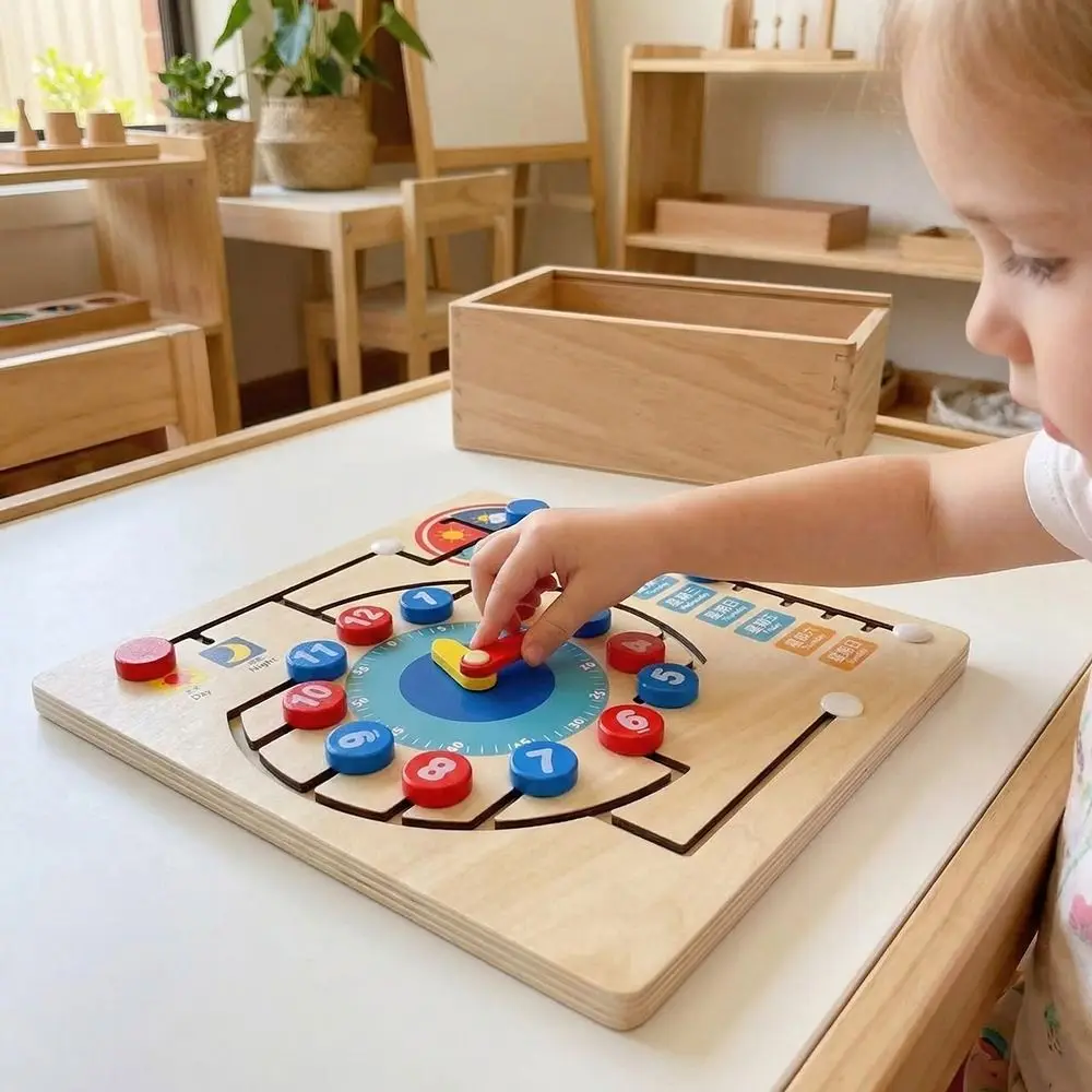 

Kindergarten Early Education Montessori Method Clock Teaching Aids Children Learning Time Teaching Aids Board Design Interactive