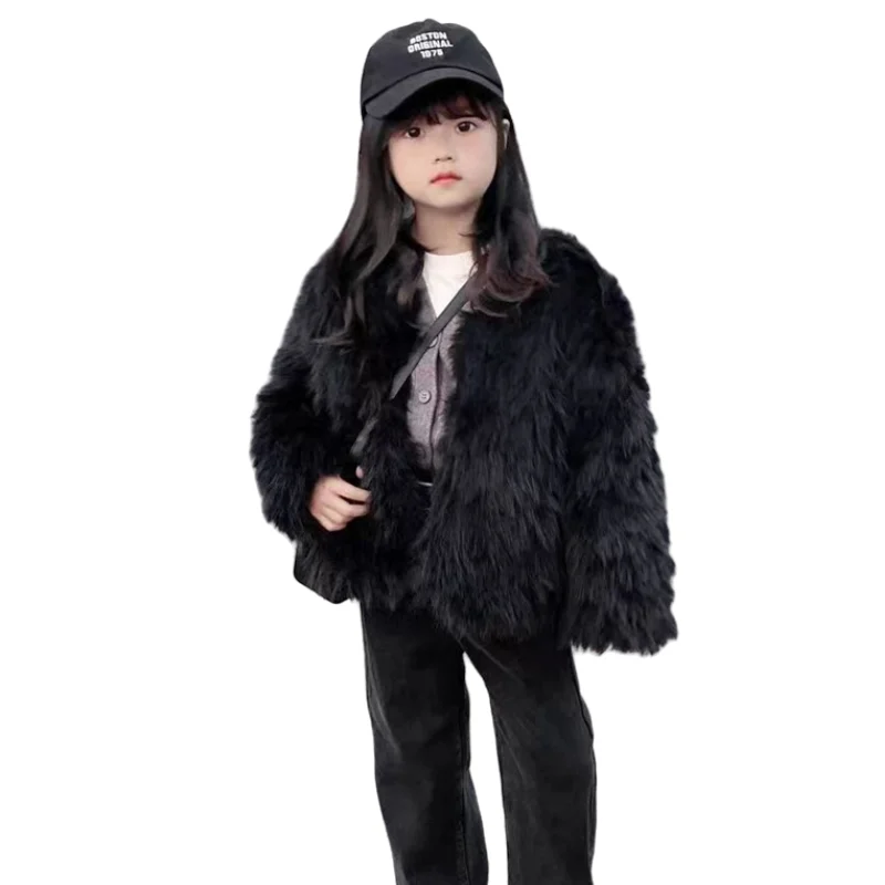 Girls Coat Jacket Winter Cotton Windbreak 2023 Stylish Warm Plus Thicken Velvet Furs School Outwear Children\'s Clothing