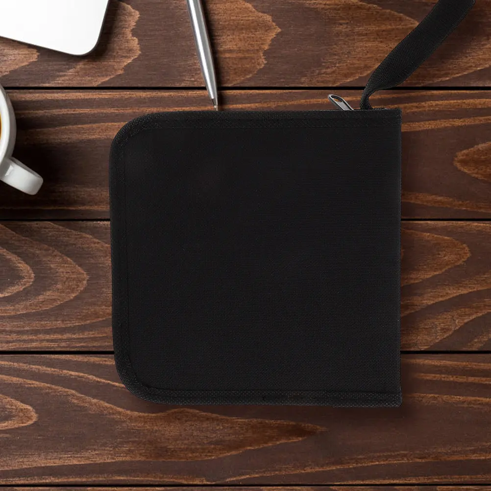 2Pcs Dvd Bag Cd Storage Holder Portable Disc Organizer Case Zipper Closure for Travel Car Home Compact Cd Dvd Binder Pouch