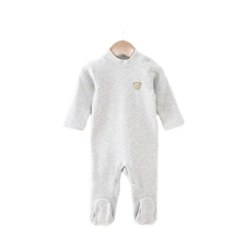 Baby boy overall romper girls pajamas clothes baby long sleeve romper melange colors high neck cotton/spandex warm baby overall