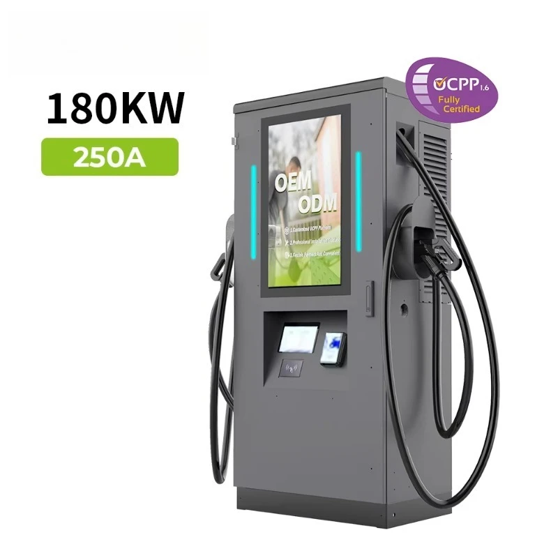2025 New IP54 Double 180kw Ocpp DC EV Electric Fast Charging Station CCS2 for Highway Floor-Mounted Charging Stations