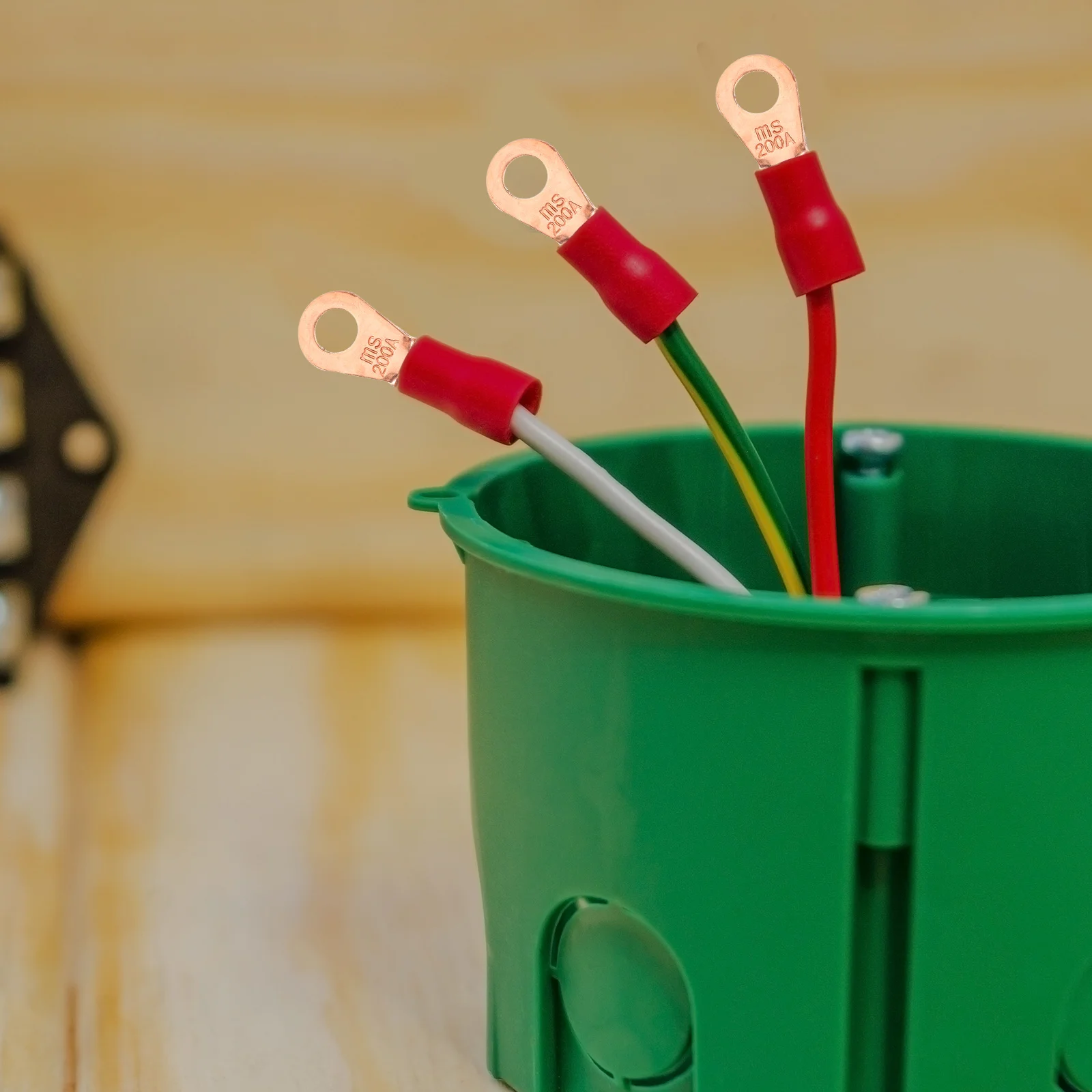 

6pcs Copper Nose Connectors 100% Copper Open Design Secure Wire Ear For Household Industrial Use Crimp Lug Connectors Ring