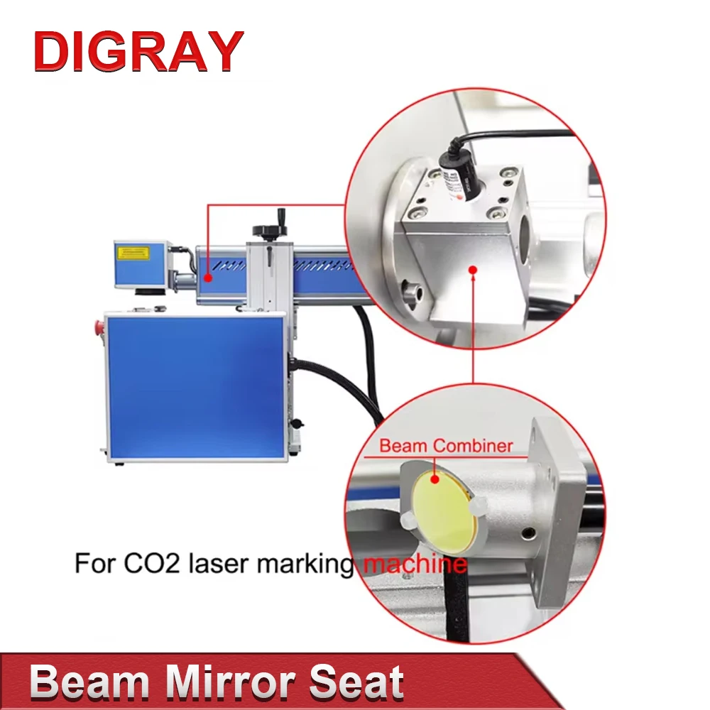 DIGRAY CO2 Laser Beam Mirror Seat Is Equipped with Red Light Indicator Beam Combining Mirror & Beam Expanding Mirror.