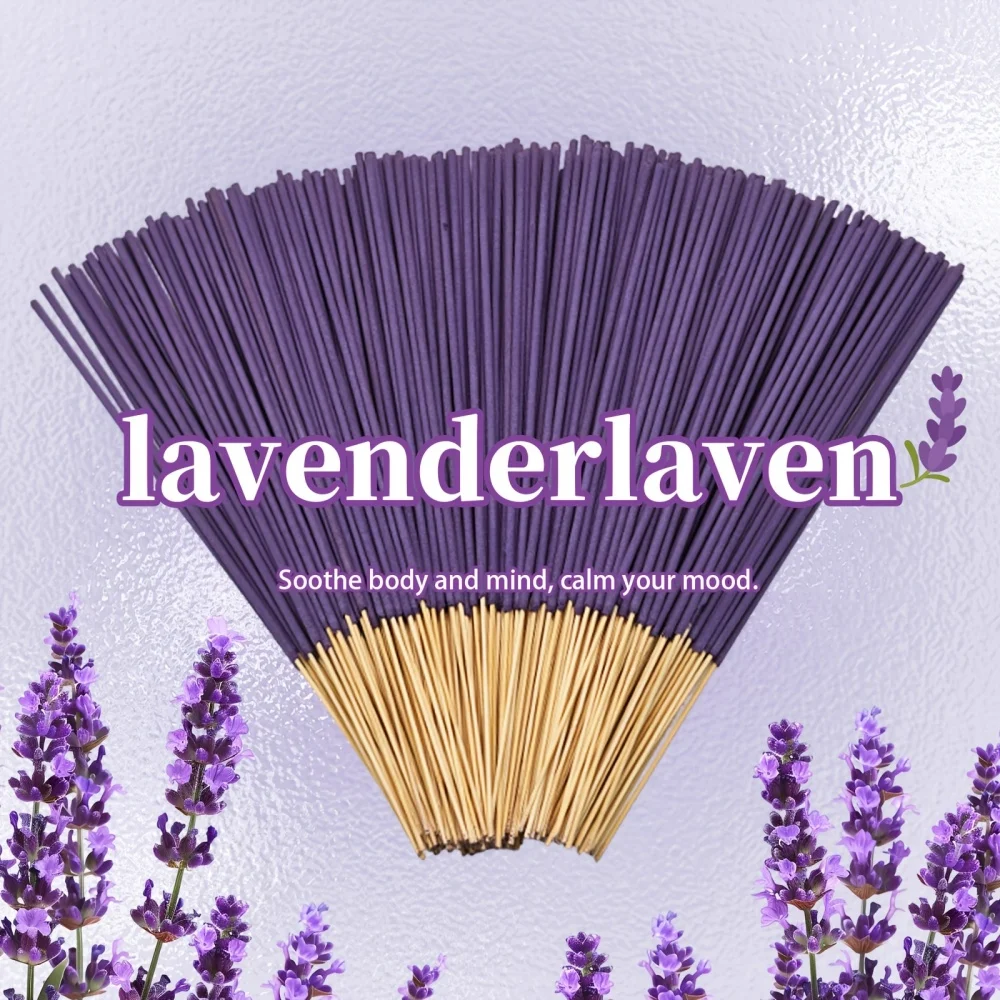 

48/50/73 шт. лавандовых благовоний - натуральные деревянные палочки с элегантным фиолетово-золотым оттенком, длительным успокаивающим ароматом.