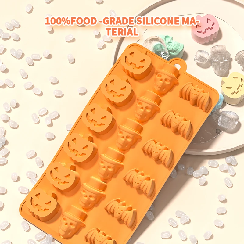 Halloween Silicone Baking Mold DIY Skull Pumpkin Candy Cake Silicone Halloween Art Craft Decoration Tools