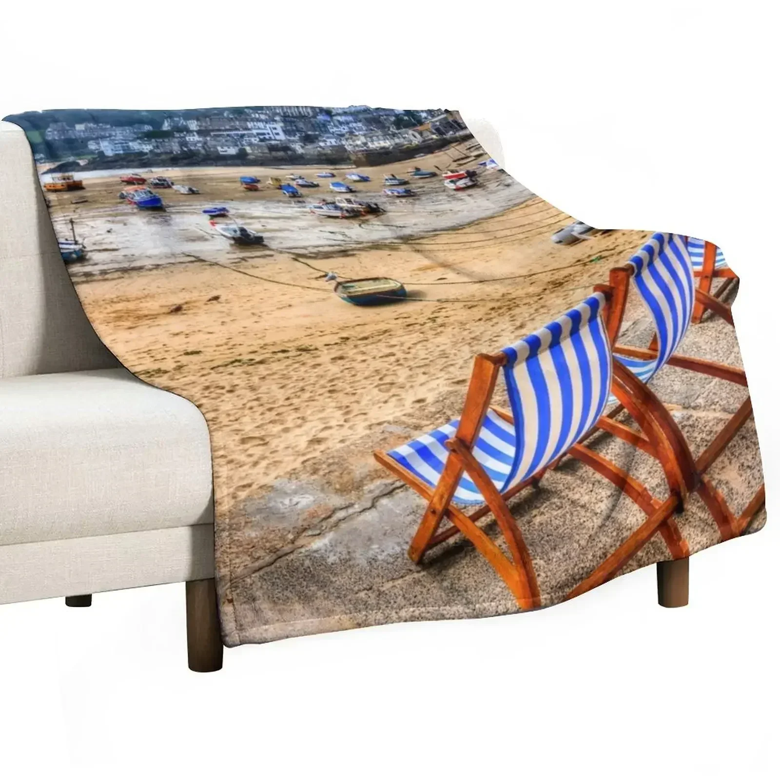 

St Ives Bay, Cornwall, UK Throw Blanket Designers Hair decorative Quilt Blankets