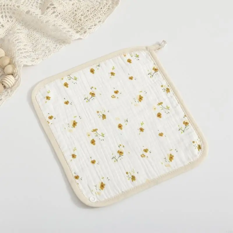 

E06F Drool Bibs Toddler Multi Layer Wash Cloth Gender Neutral Utility Feeding Towel