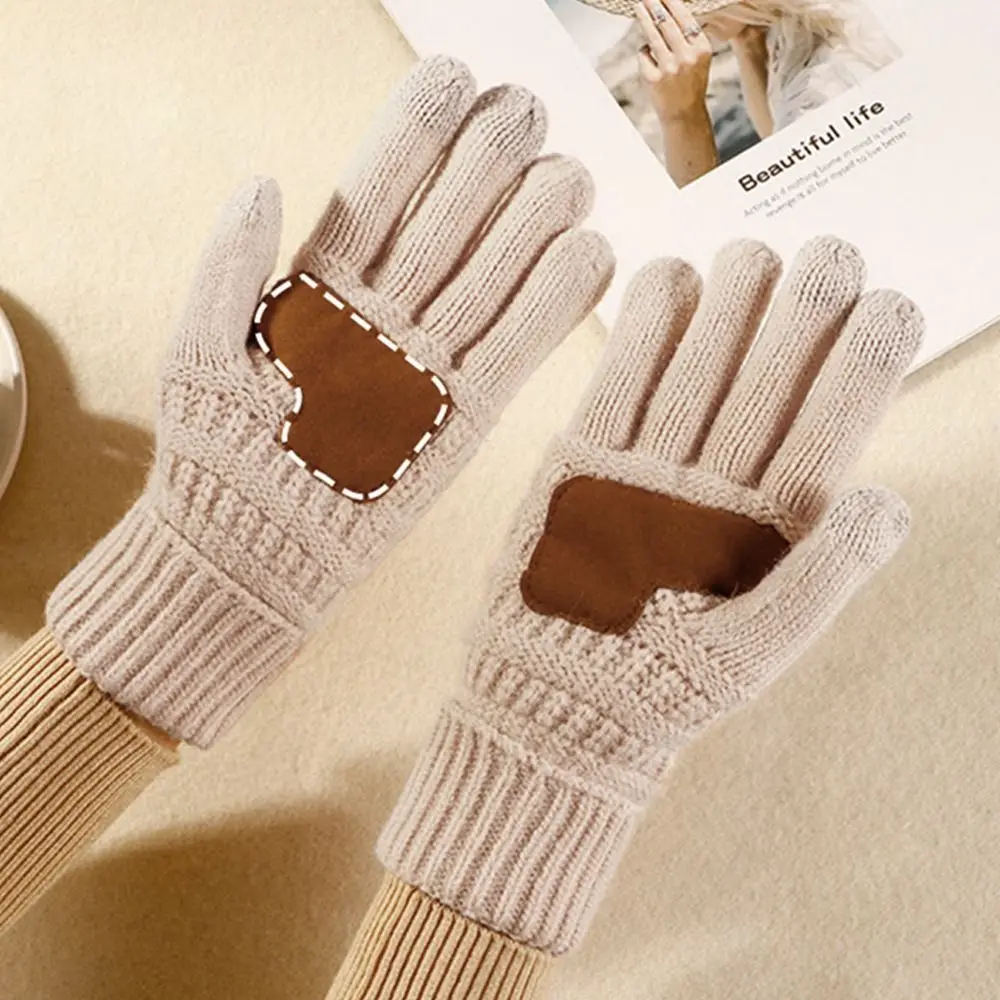 

Multifunction Full Finger Women Winter Gloves Warm Touchscreen Winter Cycling Gloves Knit Thicken Riding Mittens Running