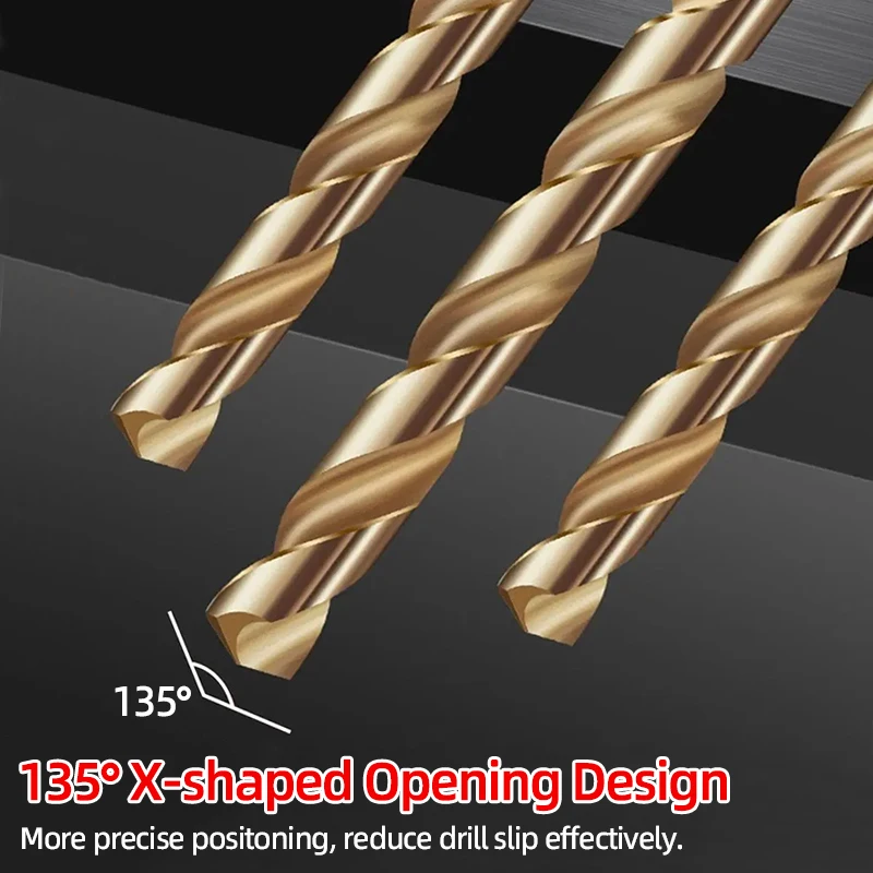 Twist Drill Bit Set 1/4” Hex Shank HSS Titanium Coated Drill Bits Wood Plastic Hole Opener 1.5-6.5mm Woodworking Power Tools